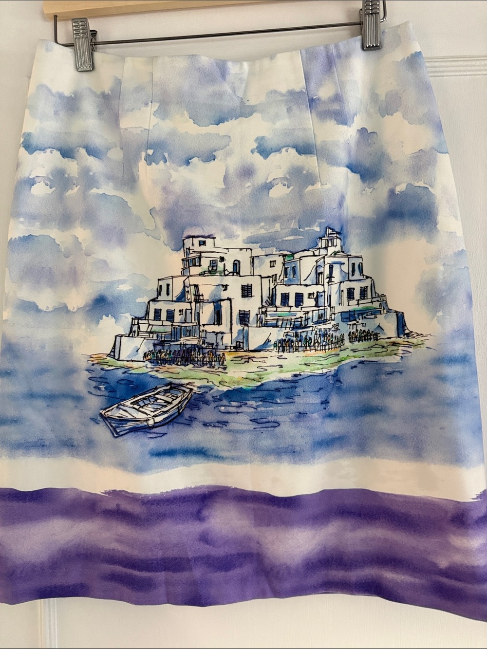 Tristan Seaside Watercolor Print in Blue and Purple